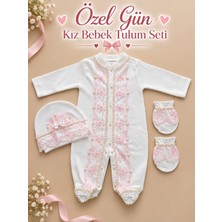 Sönmez Bebe Giyim İmalatıÖzel Gün Kız Bebe Tulum Fisto ve Inci Detaylı Mevlütlük Tulum Seti