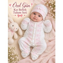 Sönmez Bebe Özel Gün Kız Bebe Tulum Fisto ve Inci Detaylı Mevlütlük Tulum Seti