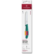 Victorinox 6.7836.6C1 Yeni 11 Cm. Tırtıklı Küt Uçlu Bıçak Renkli Bıçak Seti