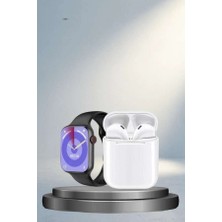 Birsence Fonksiyonel Akıllı Saat Gümüş Kasa 45 mm Kulaklık Hediyeli