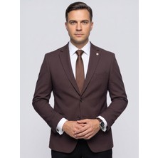 Plus Scorpion Erkek Slim Fit Ceket – Likralı Fitilli Kumaş, Çift Düğmeli Tek Yırtmaçlı Modern Tasarım