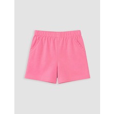 Lc Waikiki Yeni Sezon Pembe Beli Lastikli Poplin Kız Çocuk Şort