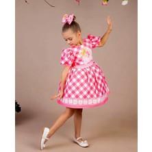 Neat Kids Kız Çocuk Barbie Pembe Kabarık Tokalı Parti Doğum Günü Özel Gün Elbisesi Kostümü