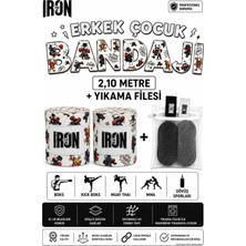 Theiron Erkek Çocuk Boks, Kick Boks, Muay Thai, Mma ve Dövüş Sporları Bandajı + Yıkama Filesi - Aksiyon Karakteri Desenli