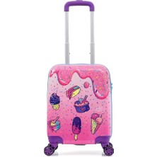 Mypolo Kids Ice Cream Desenli; Ice Cream, Kız Çocuk Valizi, Pembe, Abs Malzeme, Çocuk Boy, Gedox