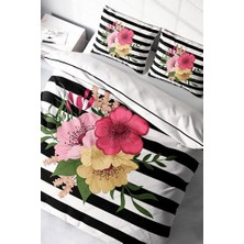%100 Pamuk Saten Çift Kişilik Nevresim Takımı Flower Line, MONOHOME38274