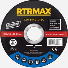 METAL-İNOX KESİCİ DİSK 115*3.0*22 RTRMAX 25 ADET - RDM11530