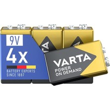 Power On Demand 9V Bli 4 Adet | 6LP3146 9 V, Made In Germany, 10 Yıla Kadar Dayanıklı, Duman Dedektörü, Yangın Dedektörü Veya Ölçüm Cihazları Için
