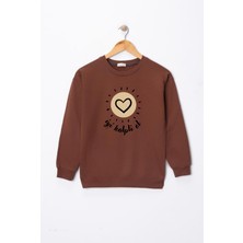 Dekim Moda Kız Çocuk "iyi Kalpli Ol"  Baskılı Pamuklu Sweat