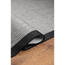 Hünkar Halı Roma Antrasit Siyah Leke Tutmaz Kaymaz Tabanlı Modern Polyester Sisal Salon ve Mutfak Halısı