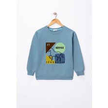 Dekim Moda Kız Çocuk "at Binmek Sünnettir" Baskılı Pamuklu Sweat