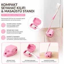 Muğla 3D Diş Fırçası Standlı Koruma Başlığı Pembe Plastik