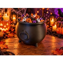 Muğla 3D Halloween Cadı Kazanı Şekerlik 17 cm – Dekoratif Kase Siyah