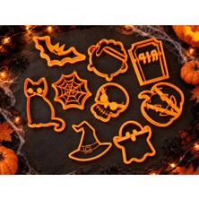 Muğla 3D 9'lu Halloween Kurabiye Kalıbı Seti - Cadılar Bayramı Hamur Kesici Figür Seti