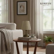 KorFam Krem Hazeran Görünümlü Başlık Kablosuz Pilli Masa & Gece Lambası