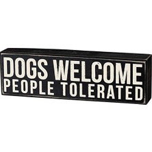 19133 Kelime Kutusu Işareti, 10X3, Dogs Welcome, Siyah