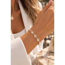 Adata Jewelry Çelik Vıp Xuping Zirkon Gala Bileklik Gold