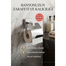 Banyom Home Paslanmaz Pirinç Kumru Krom Kapaklı Tuvalet Kağıtlığı Wc Kağıtlık Banyo Aksesuarı