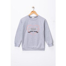 Dekim Moda Kız Çocuk "dua Hayalinin Anahtarı"  Baskılı Pamuklu Sweat