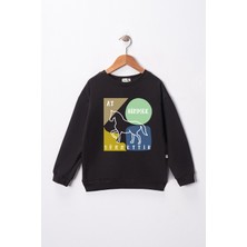 Dekim Moda Kız Çocuk "at Binmek Sünnettir" Baskılı Pamuklu Sweat