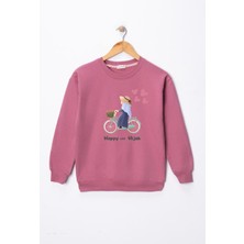 Dekim Moda Kız Çocuk "başörtümle Mutluyum"  Baskılı Pamuklu Sweat