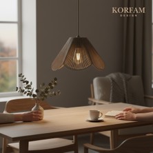 Korfam Home Design Rosalinda Avize - Vizon Hasır El Yapımı Çiçek Şekilli Bohem Rustik Avize