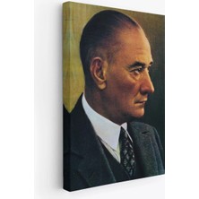 Cepahir Atatürk Portre Tablosu Mustafa Kemal Atatürk Dikdörtgen Dekoratif Kanvas Tablo-Dh-85