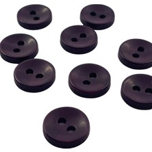 Düğmece 2 Delikli 12 Adet Gömlek Düğmesi (11.6mm, Siyah)