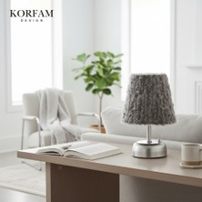 KorFam Füme Peluş Pilli Masa & Gece Lambası