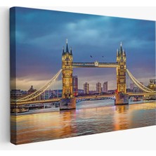 Cepahir Londra Köprüsü  Gece Manzara TABLOSU-6638