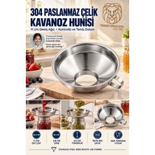 Transformacion Geniş Ağızlı Kavanoz Reçel Salça Hunisi 11 cm 18/10 304 Paslanmaz Çelik Sos Bakliyat Doldurma Hunisi 723745