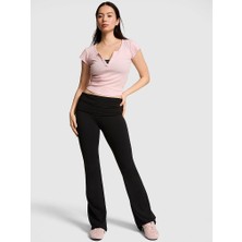 Victoria's Secret Pınk Relay Foldover Waist Ruched Flare Leggings