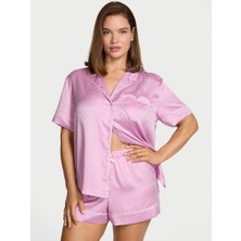 Victoria's Secret Glazed Satin Heart Short Pajama Set