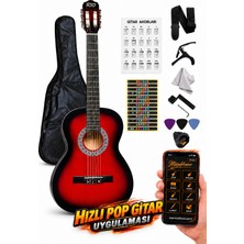 Rio Klasik Gitar Seti Sap Ayarlı  4-4 Tamboy Kıııf Askı Kapo  Sticker Pena Penalık Silme Bezi L Anahtarı ve Ders Uygulaması