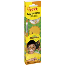 Jovi 174AN Face Paint Animals Yüz Boyama Seti - 3 Renk Krem Boya (Beyaz, Turuncu, Siyah) + Fırça ve Sünger