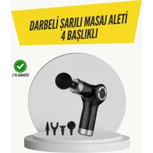Pileli Store Mini Masaj Tabancası 4 Başlık 6 Hız Ayarlı