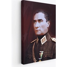 Cepahir Atatürk Portre Tablosu Mustafa Kemal Atatürk Dikdörtgen Dekoratif Kanvas Tablo-Cp-67