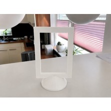 Bezos Professional 3D Baskı Modern Fotoğraf Çerçevesi - Masaüstü ve Raf Üstü Dekoratif Resimlik-Beyaz