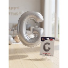 He2 Balloons 40 Inç (102 Cm) Gümüş  Harf Folyo Balon ("g”) Harfi)