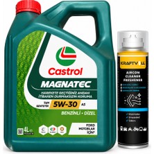 Castrol Motor Yağı Magnatec 5W-30 A5 4 Litre + Klima Bombası 200 ml