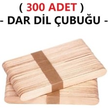 (300 Adet) Ahşap Büyük Dar Dil Çubuğu Abeslang Dondurma Dil Basma Ağda Çubuğu Natural