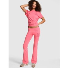 Victoria's Secret All-Day Fold-Over Waist Cotton Flare Leggings