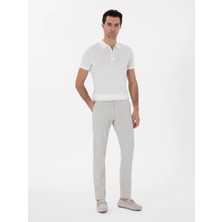 Cacharel Stone Slim Fit Cotton Blend Canvas Trousers