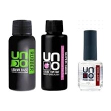 Uno Rubber Base Coat ve Super Shine Top Coat 50 Ml, Non-Acid Primer 15 Ml, 4'lü Set Şeffaf