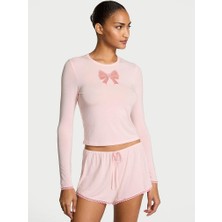 Victoria's Secret Modal Long-Sleeve T-Shirt And Shorts Set