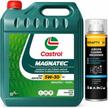 Castrol Motor Yağı Magnatec 5W-30 A5 7 Litre + Klima Bombası 200 ml