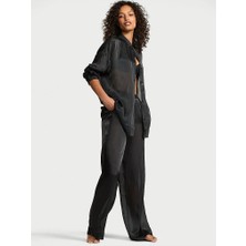 Victoria's Secret Sheer Satin Long Pajama Set