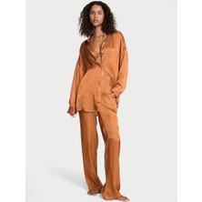 Victoria's Secret Sheer Satin Long Pajama Set