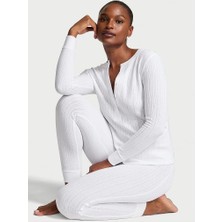 Victoria's Secret Pointelle Henley Long Pajama Set