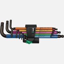 Wera 05073593001 950/9 Hex-Plus Color 9 Piece Hex Wrench Set